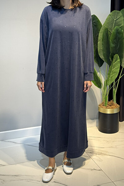 Lale Butik Rochie cu detalii din piatră 92039 Indigo