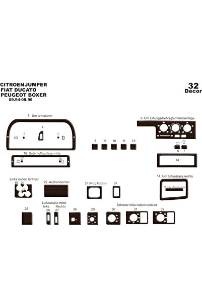 Marscockpitdesign غطاء كونسول توربيدو لسيارات بيجو بوكسر وجامبر ودوكاتو 1994-...