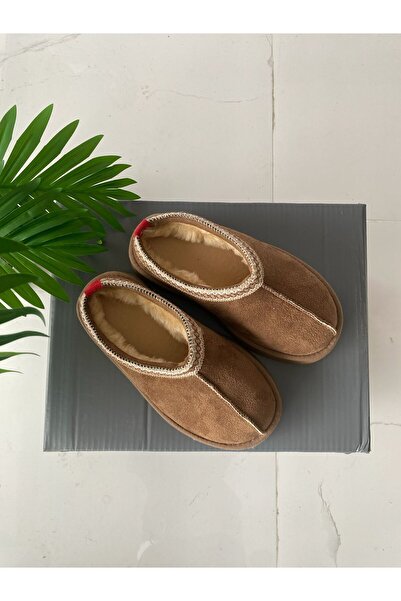 SOLAVİNA Kadın Kahverengi Mini Boy Süet İçi Kürklü Bot