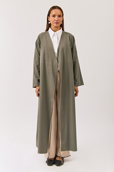 ZÜLAYS V Yaka Bağlamalı Abaya Çağla Yeşili