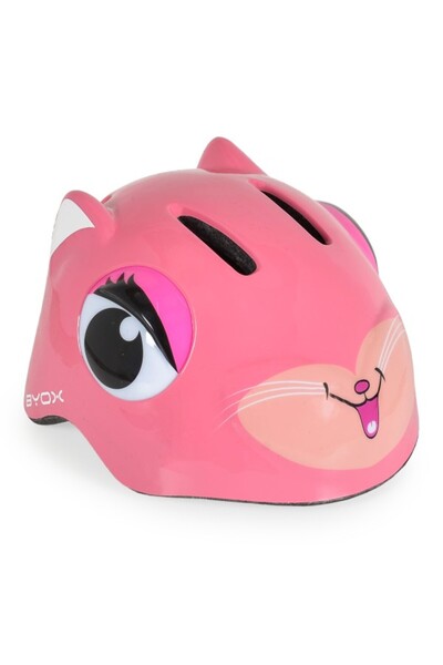 byox Kati Kids Helmet Pink, LED Light, Ventilated, Adjustable S (48–54 cm)