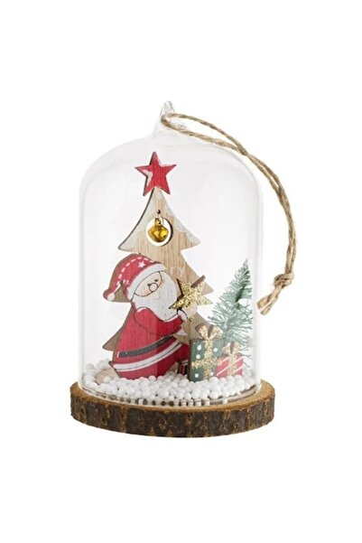 ANTBRO Ornament de Crăciun pentru brad - cupolă de sticlă cu figurină Moș Cră...