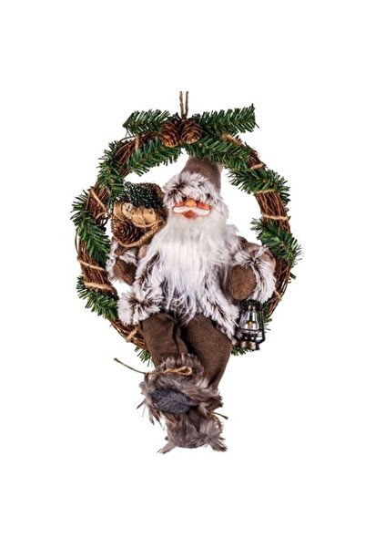 ANTBRO Χριστουγεννιάτικο στεφάνι - Άγιος Βασίλης με γκρι κοστούμι με γυαλιά κ...