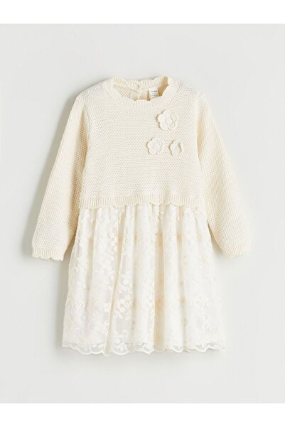 LC Waikiki Lcw Kids Floral Applique Girls Tulle Dress