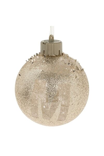 ANTBRO Στολίδι χριστουγεννιάτικου δέντρου με μονόγραμμα Μ, διαφανές μπεζ σαμπ...