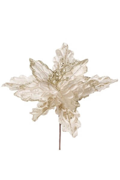 OEM Γυαλιστερό Χριστουγεννιάτικο Λουλούδι, 20 εκ.