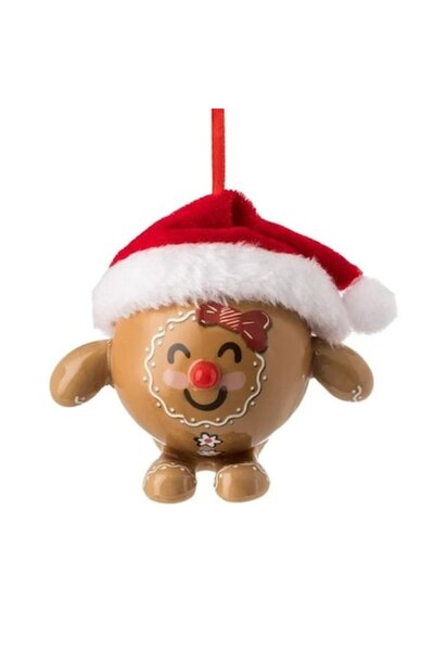 ANTBRO Ornament de Crăciun pentru brad - glob de Crăciun cu pălărie roșie și ...