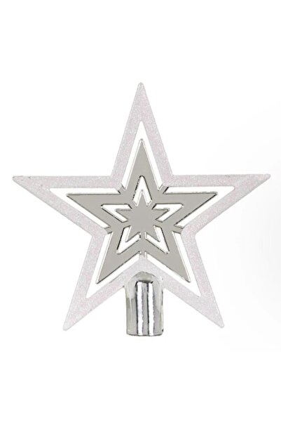 ANTBRO Αστέρι για Χριστουγεννιάτικο Δέντρο, Λευκό Ιριδίζον με Γκλίτερ, 17 εκ.