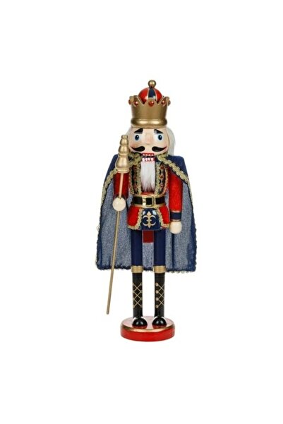 ANTBRO Figurină regală din lemn, decorațiune de Crăciun, cu uniformă catifela...