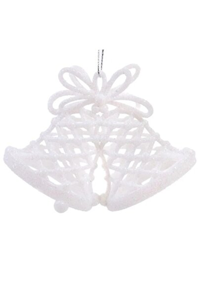 ANTBRO Σετ 3 στολίδια χριστουγεννιάτικου δέντρου Antbro® λευκή καμπάνα με γκλ...