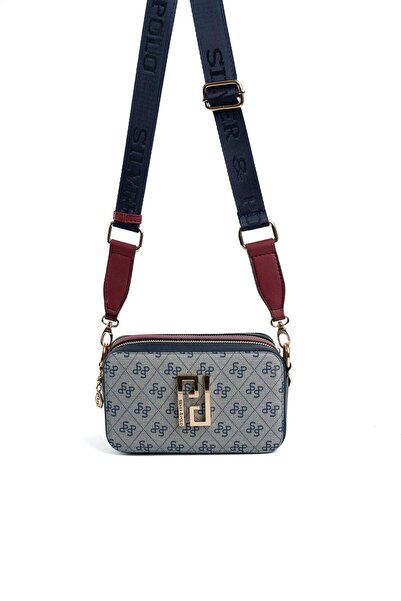 Silver Polo حقيبة كروس نسائية رمادية - كحلي SP1078