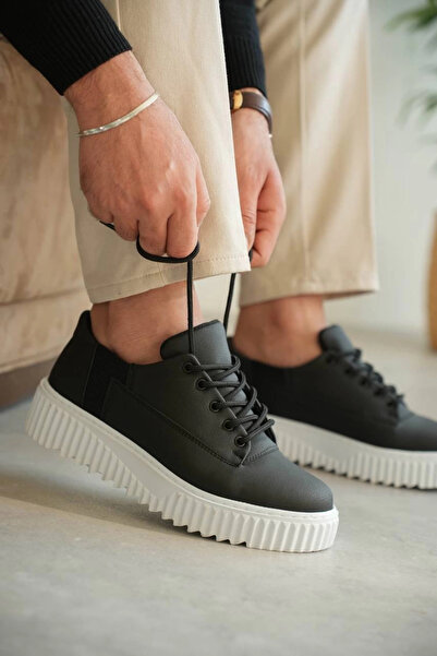 BY ELİZE Kb-X516 Kuback Black Leather Casual Men's Shoes