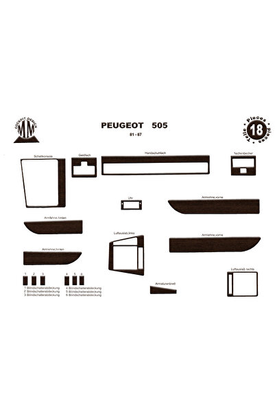 Marscockpitdesign غطاء كونسول وصندوق التروس لسيارة بيجو 505 موديلات 1981-1987...