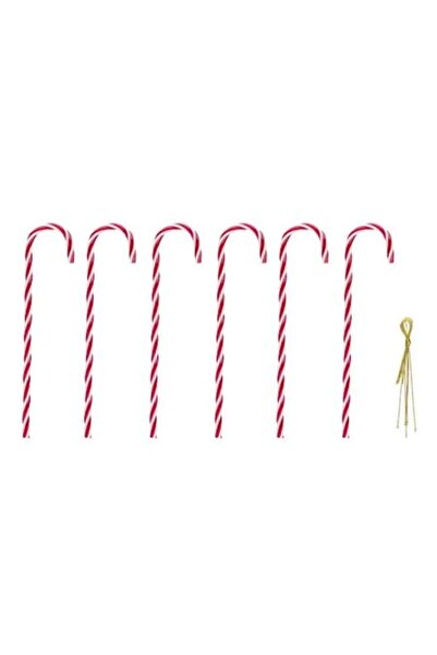 ANTBRO Set de 6 ornamente Antbro® pentru brad de Crăciun, din acadele, roșii ...