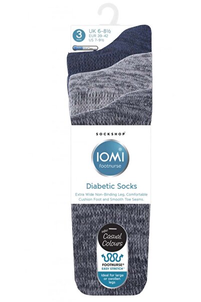 IOMI footnurse Чорапи за диабетици șosete confort confort с омекотяване, черн...