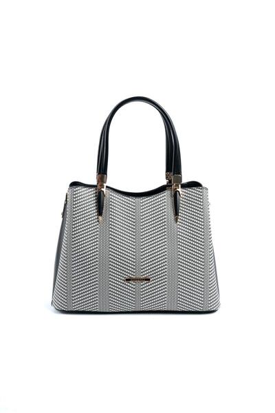 Silver Polo Черно и бяло - Черна дамска чанта SP1205