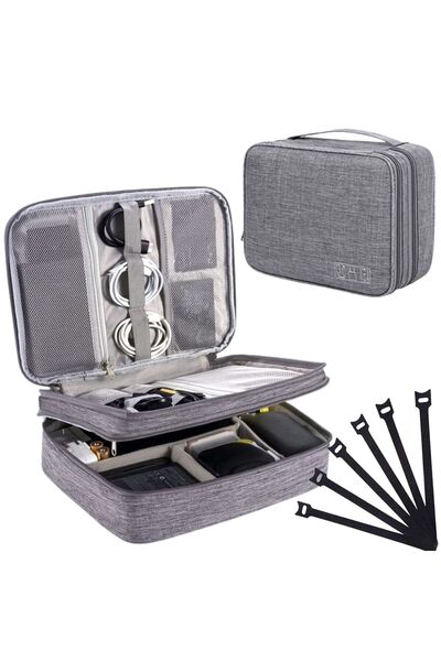 Other TRAVEL ORGANIZER BAG CHARGER CABLES + 5 VELCRO PATTERNS