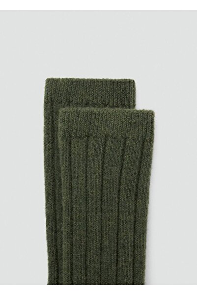 MANGO Woman Yün karışımlı fitilli çoraplar