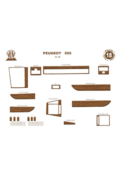 Marscockpitdesign غطاء كونسول وصندوق التروس لسيارة بيجو 505 موديلات 1981-1987...