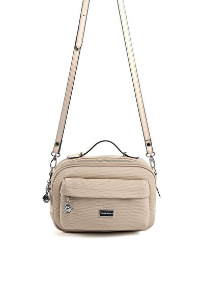 Silver Polo Kum Bej SP1186 Kadın Çapraz Çanta