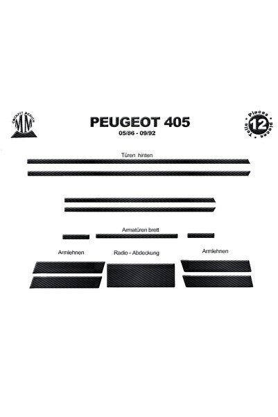 Marscockpitdesign غطاء كونسول وصندوق السيارة لبيجو 405 موديلات 1986-1992، 12 ...