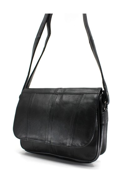 millamoda Women's Black Genuine Leather Crossbody Bag