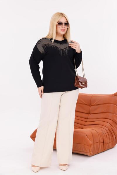 Siyezen Plus Size Gold Stone Blouse