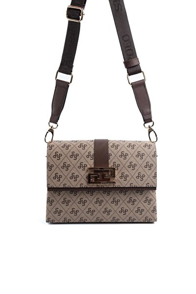 Silver Polo Dark Beige - Brown Sp1009 Women's Crossbody Bag