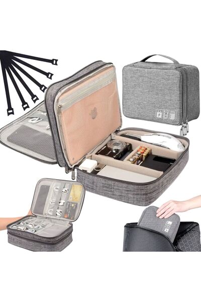 Other TRAVEL ORGANIZER BAG CHARGER CABLES + 5 VELCRO PATTERNS