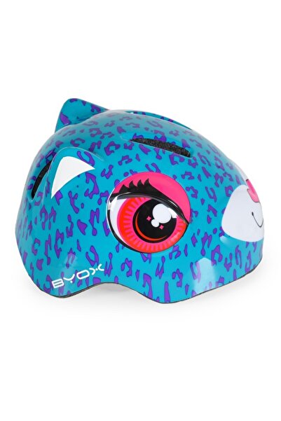 byox Kati Turquoise Kids Helmet with LED Light, Ventilation, Adjustable S (48–54 cm)