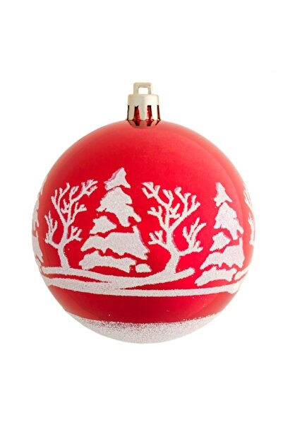 OEM Σετ Χριστουγεννιάτικων Μπαλών, Χιονισμένα Τοπία Κόκκινα και Λευκά με Γκλί...