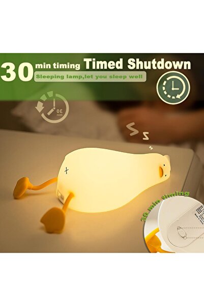 Generic Cute Duck Lamp, LED Squishy 3-Level Dimmable Rechargeable Touch Night Light (Yellow)