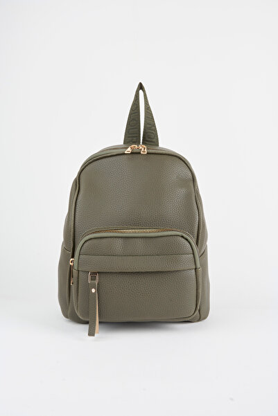 Vivaq Women's Koala Khaki 3 Compartment Soft Faux Leather Zipper Closure Travel & Casual Backpack