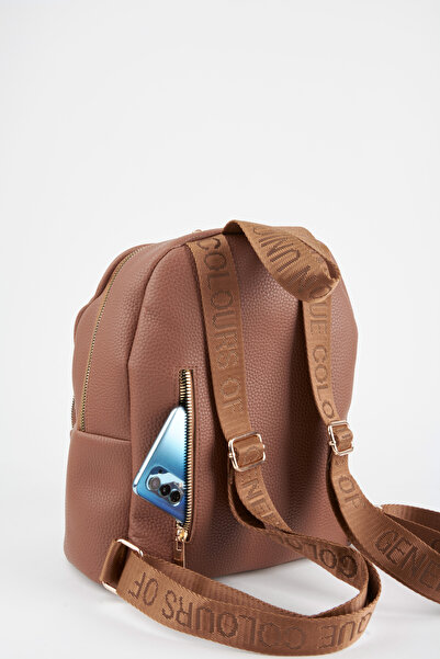 Vivaq Women's Koala Brown 3 Compartment Soft Faux Leather Zipper Closure Travel & Daily Backpack