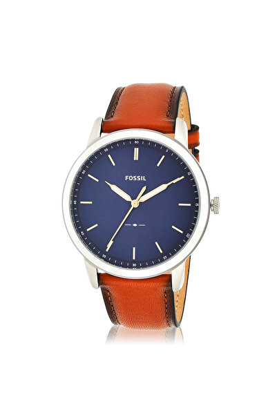 Fossil The Minimalist Silberne Und Blaue Herrenuhr FS5304