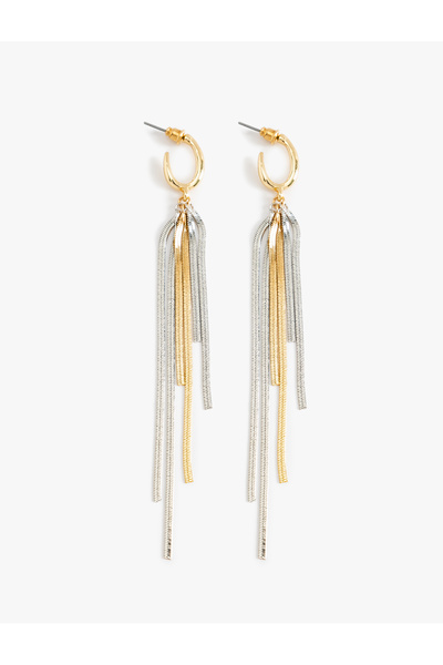 Koton Sallantılı Zincir Detaylı Halka Küpe