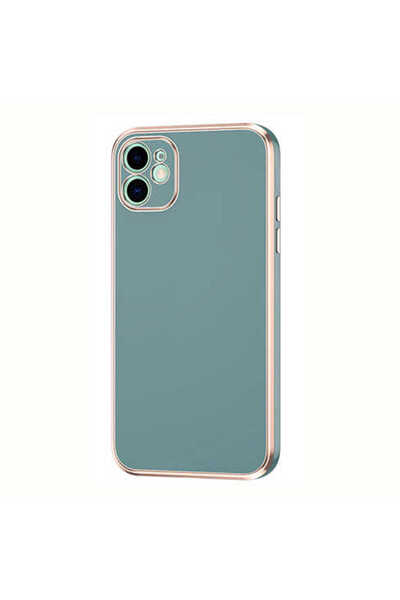 Generic Brand حافظة FRMS Bark المتوافقة مع هاتف iPhone 12 - أخضر بترولي