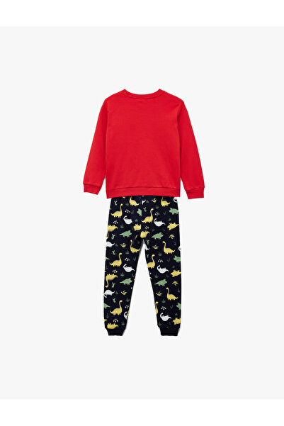 Koton Dinosaur Printed Cotton Tracksuit Set