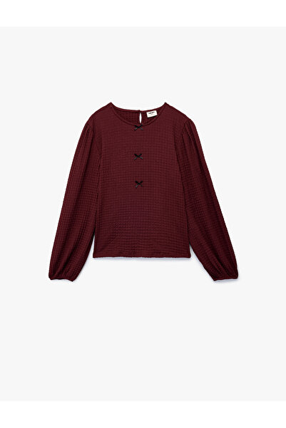 Koton Μπλούζα με μακρύ μανίκι με λεπτομέρεια με υφή φιόγκου