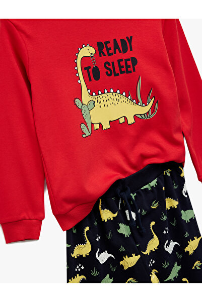 Koton Dinosaur Printed Cotton Tracksuit Set