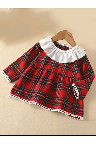 OEM Girls' plaid dress, 92 cm, 18-24 months
