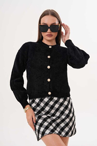 Laressi Cardigan din tricot cu textura moale cu nasturi de perle