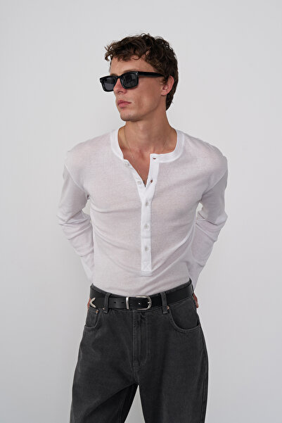 Beyyoglu %100 Cotton Düğme Detaylı Tshirt