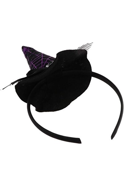 TOYFEST Αξεσουάρ αποκριάτικου πάρτι με καπέλο μάγισσας και τούλι μωβ αποκριάτικο αξεσουάρ