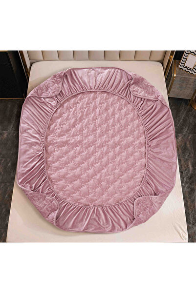 JOJO HOME Velvet Quilted Topper Cover, 140x200, 3 Pieces, Pink