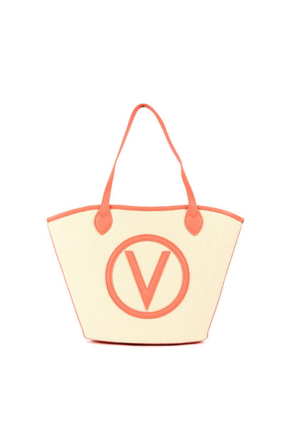 Valentino Bags Covent Beige & Pink Shopper VBS7QO02CANNATUR/CORAL