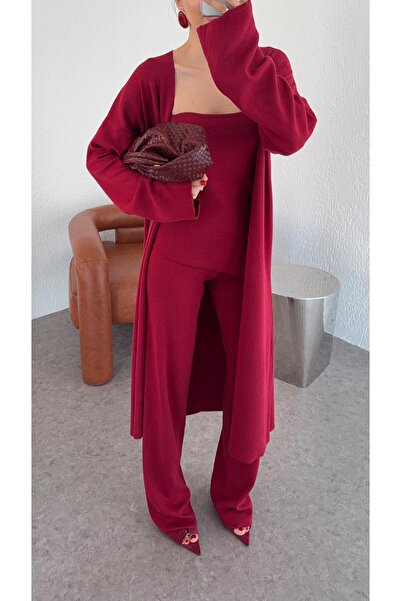 HAZELANNA 3-Piece Burgundy Set