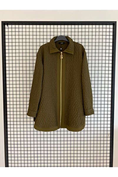 Armine TREND New Season Shirt Collar Zippered Pocket Patterned Side Snap Fastener Jacket