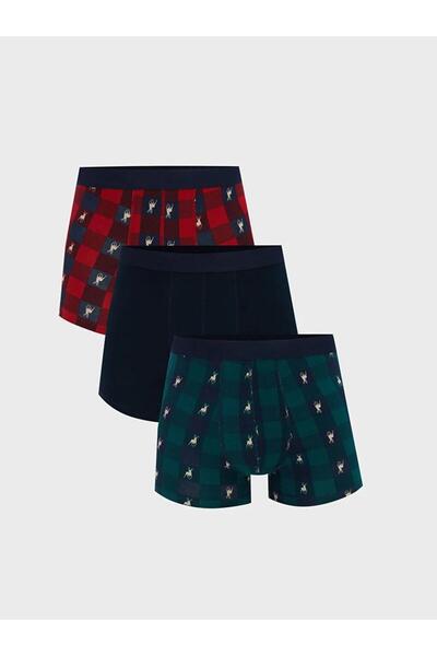 LC Waikiki Мъжки боксерки, стандартна кройка, памучни, гъвкави, чифт от 3 (W5)