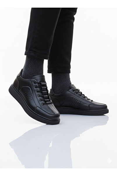 Elit Dropland 6105 Siyah Hakiki Deri Rahat Günlük Mevsimlik Erkek Ayakkabı
